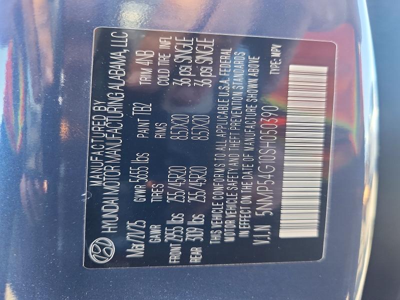 85970355 :رقم المزاد ، 5NMP54G10SH050390 vin ، 2025 Hyundai Santa Fe مزاد بيع