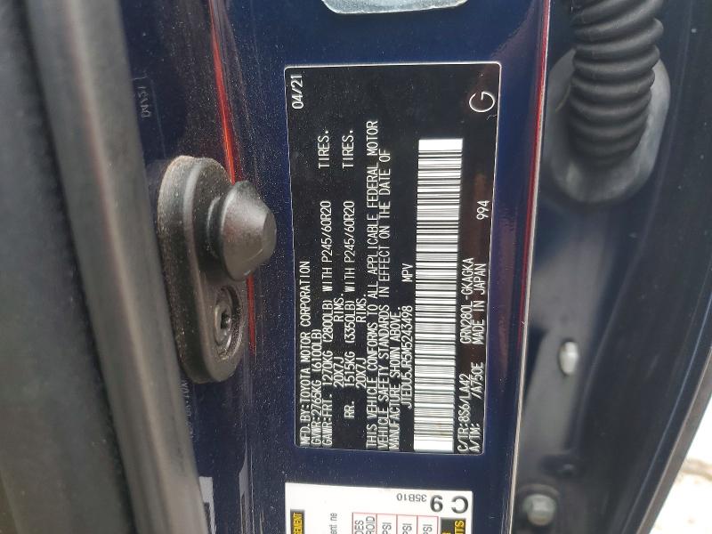 Aukcja sprzedaży 2021 Toyota 4runner, vin: JTEDU5JR5M5243498, numer aukcji: 55835286
