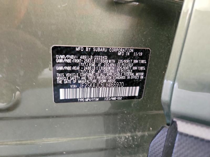58019826 :رقم المزاد ، JF2SKAJC5LH466970 vin ، 2020 Subaru Forester مزاد بيع