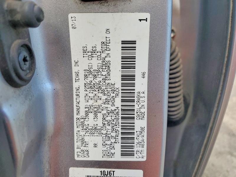 2013 Toyota Tundra მანქანა იყიდება აუქციონზე, vin: 5TFRU5F15DX030634, აუქციონის ნომერი: 58554756