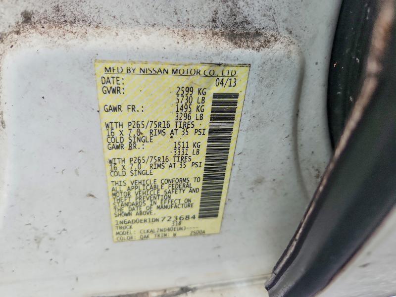 58282326 :رقم المزاد ، 1N6AD0ER1DN723684 vin ، 2013 Nissan Frontier مزاد بيع