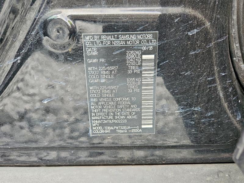57657246 :رقم المزاد ، KNMAT2MT9JP602223 vin ، 2018 Nissan Rogue مزاد بيع