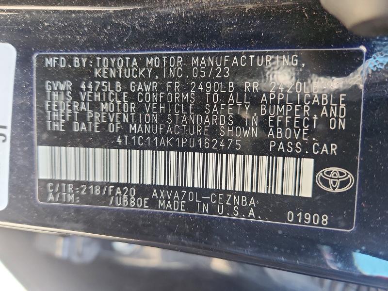 Продаж на аукціоні авто 2023 Toyota Camry, vin: 4T1C11AK1PU162475, номер лоту: 56089186