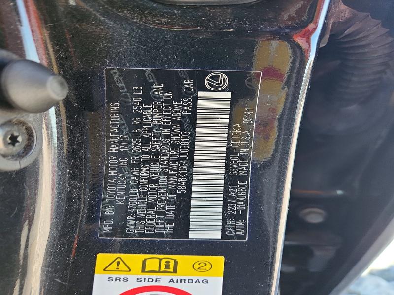 Продаж на аукціоні авто 2018 Lexus Es, vin: 58ABK1GG4JU090103, номер лоту: 57324986