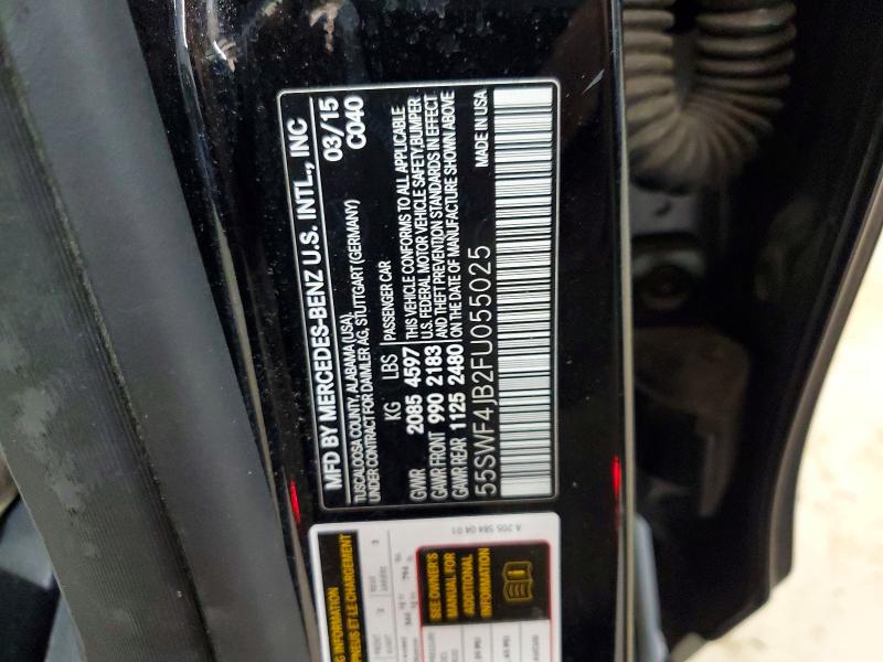 56296596 :رقم المزاد ، 55SWF4JB2FU055025 vin ، 2015 Mercedes-benz C مزاد بيع