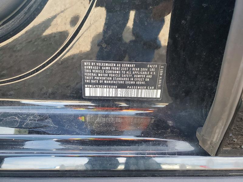 2025 Volkswagen Gti მანქანა იყიდება აუქციონზე, vin: WVWLA7CDXSW233966, აუქციონის ნომერი: 57208676