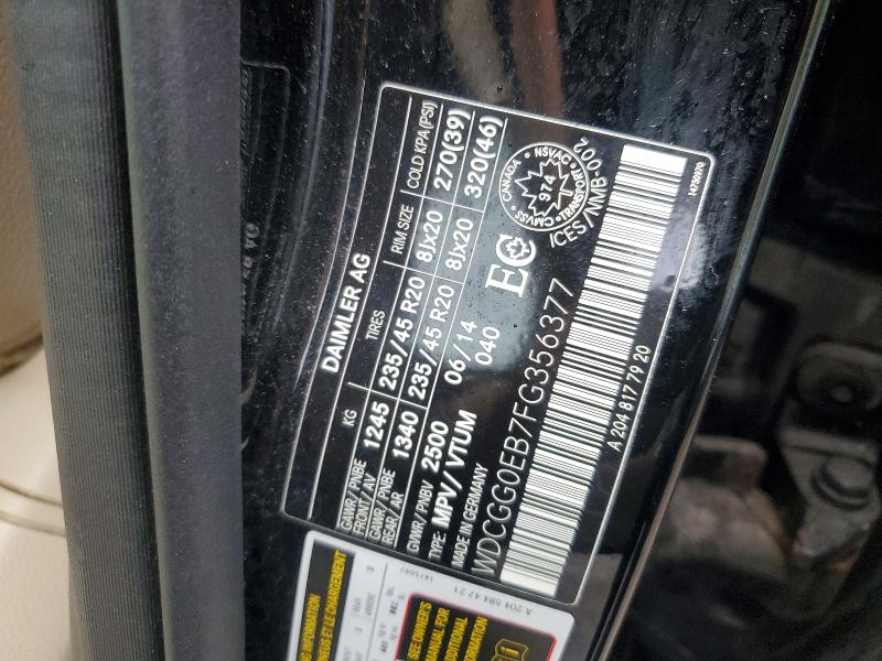 2015 Mercedes-benz Glk მანქანა იყიდება აუქციონზე, vin: WDCGG0EB7FG356377, აუქციონის ნომერი: 57651216