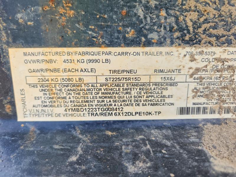 Продаж на аукціоні авто 2026 Carry-on Unknown, vin: 4YMBD1223TG008412, номер лоту: 59070826