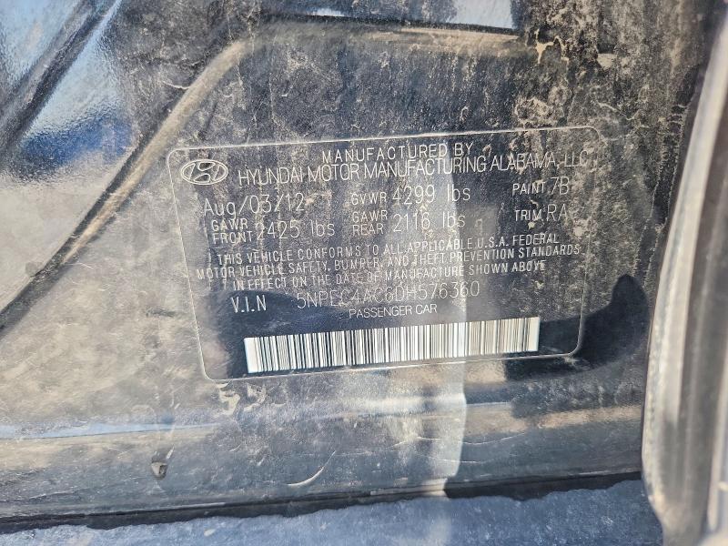 59254876 :رقم المزاد ، 5NPEC4AC6DH576360 vin ، 2013 Hyundai Sonata مزاد بيع