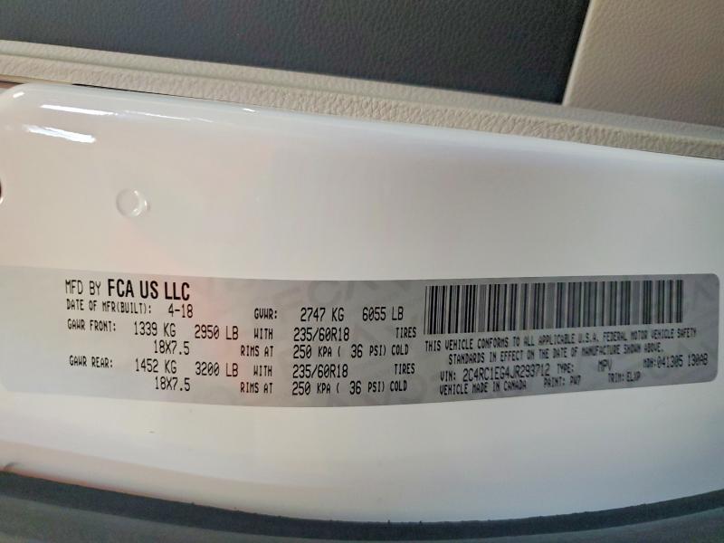 55592426 :رقم المزاد ، 2C4RC1EG4JR293712 vin ، 2018 Chrysler Pacifica مزاد بيع