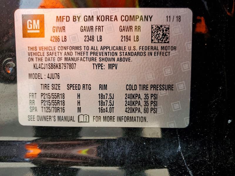 56506366 :رقم المزاد ، KL4CJ1SB6KB797807 vin ، 2019 Buick Encore مزاد بيع