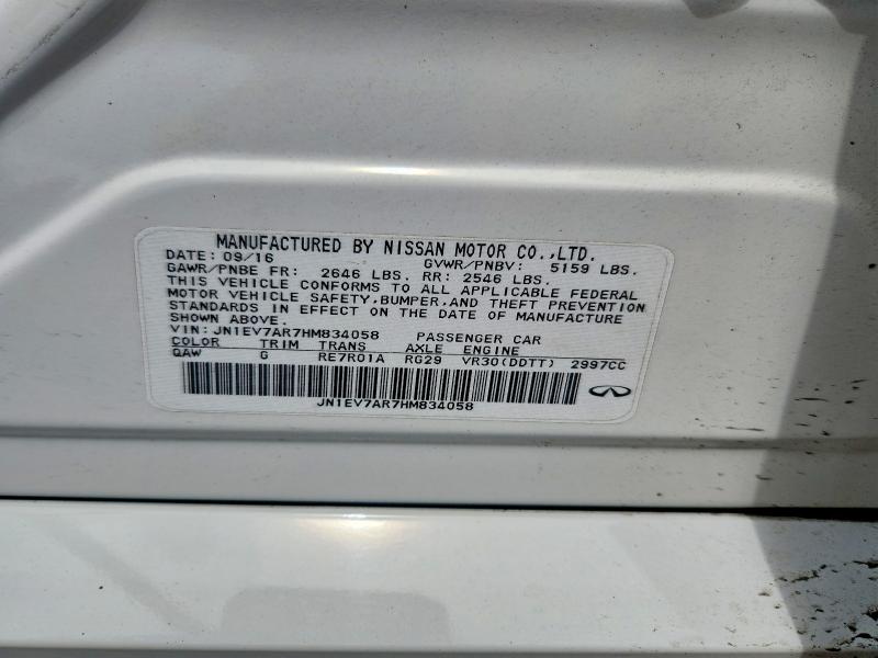 Aukcja sprzedaży 2017 Infiniti Q50, vin: JN1EV7AR7HM834058, numer aukcji: 56341856