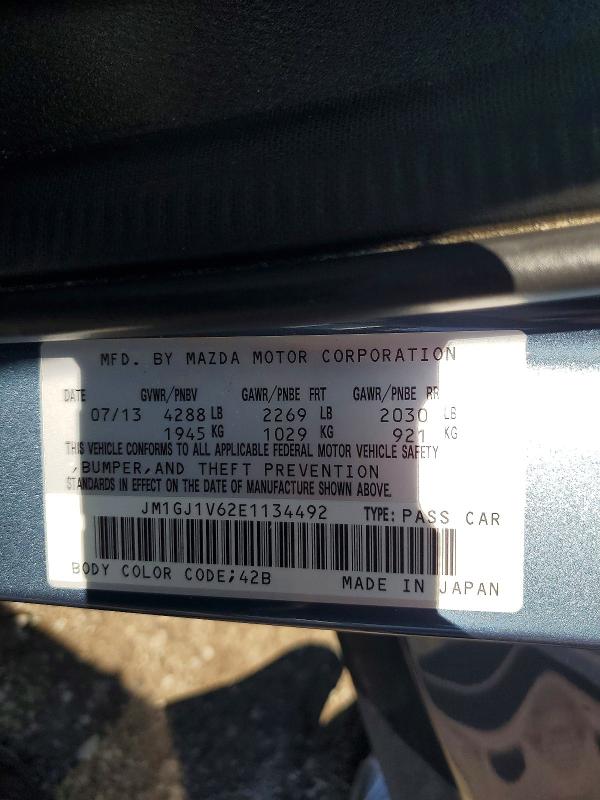 Продажа на аукционе авто 2014 Mazda 6, vin: JM1GJ1V62E1134492, номер лота: 56507786
