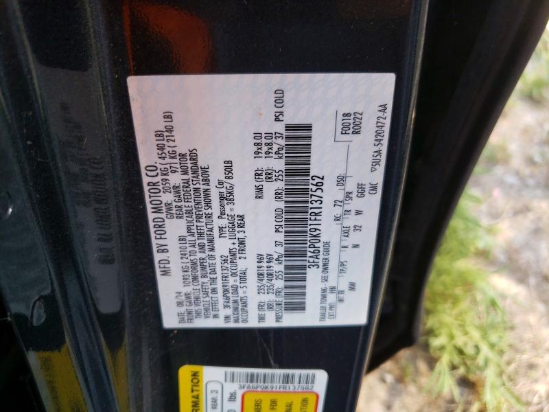 Продажа на аукционе авто 2015 Ford Fusion, vin: 3FA6P0K91FR137562, номер лота: 56376916