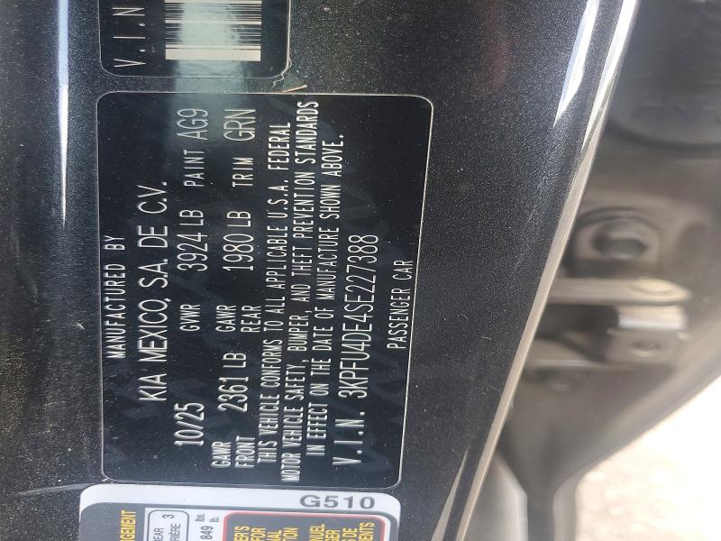 Aukcja sprzedaży 2025 Kia K4, vin: 3KPFU4DE4SE227388, numer aukcji: 56755746