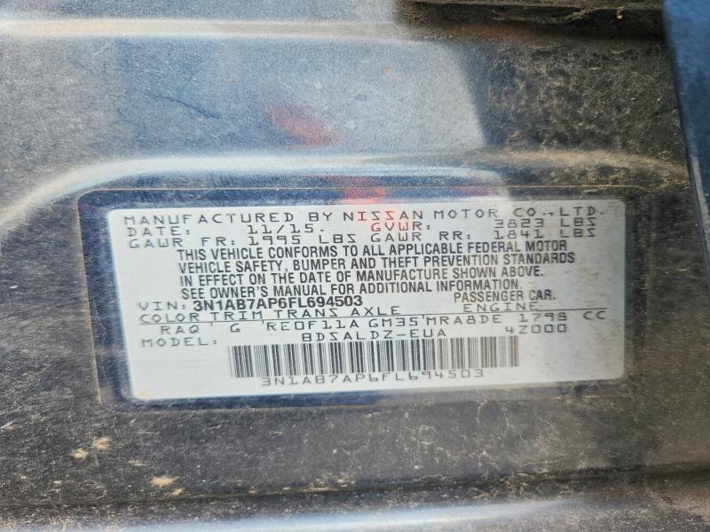 Продаж на аукціоні авто 2015 Nissan Sentra, vin: 3N1AB7AP6FL694503, номер лоту: 55528906