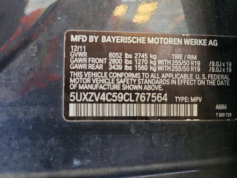 Продажа на аукционе авто 2012 Bmw X5, vin: 5UXZV4C59CL767564, номер лота: 56808166
