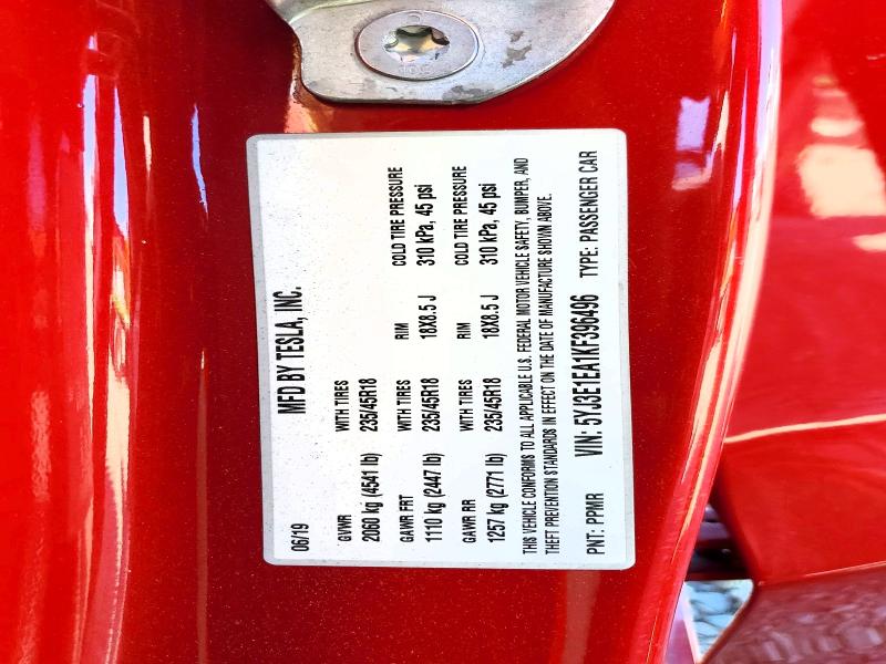 Продаж на аукціоні авто 2019 Tesla Model 3, vin: 5YJ3E1EA1KF396496, номер лоту: 57046266