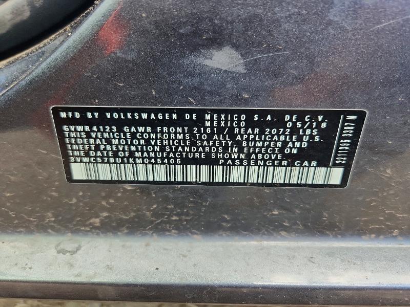 Aukcja sprzedaży 2019 Volkswagen Jetta, vin: 3VWC57BU1KM045405, numer aukcji: 58194066