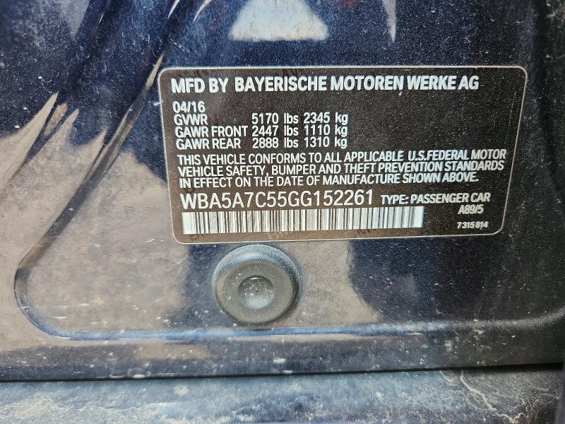Продаж на аукціоні авто 2016 Bmw 528, vin: WBA5A7C55GG152261, номер лоту: 55435436