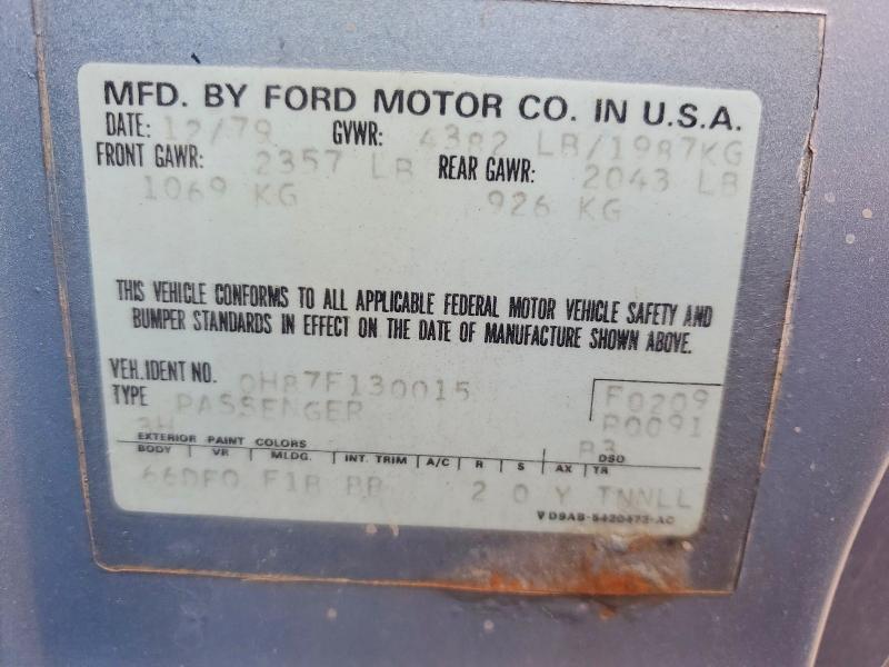 Продажа на аукционе авто 1980 Ford Thunderbird, vin: 0H87F130015, номер лота: 58903836