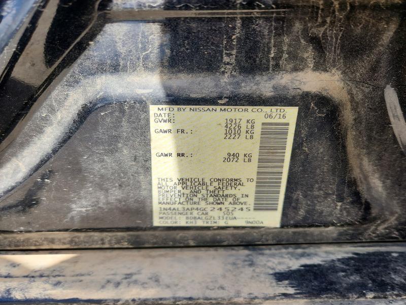 2016 Nissan Altima მანქანა იყიდება აუქციონზე, vin: 1N4AL3AP4GC245245, აუქციონის ნომერი: 55973146