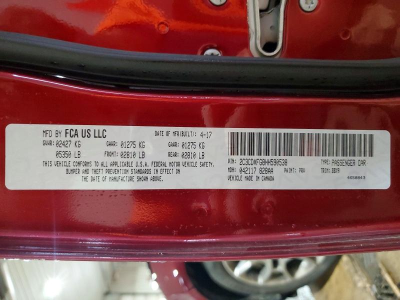 56062946 :رقم المزاد ، 2C3CDXFG8HH590538 vin ، 2017 Dodge Charger مزاد بيع