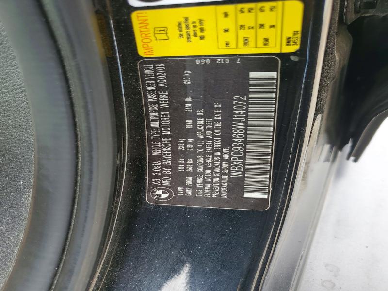 57838026 :رقم المزاد ، WBXPC93468WJ14072 vin ، 2008 Bmw X3 مزاد بيع