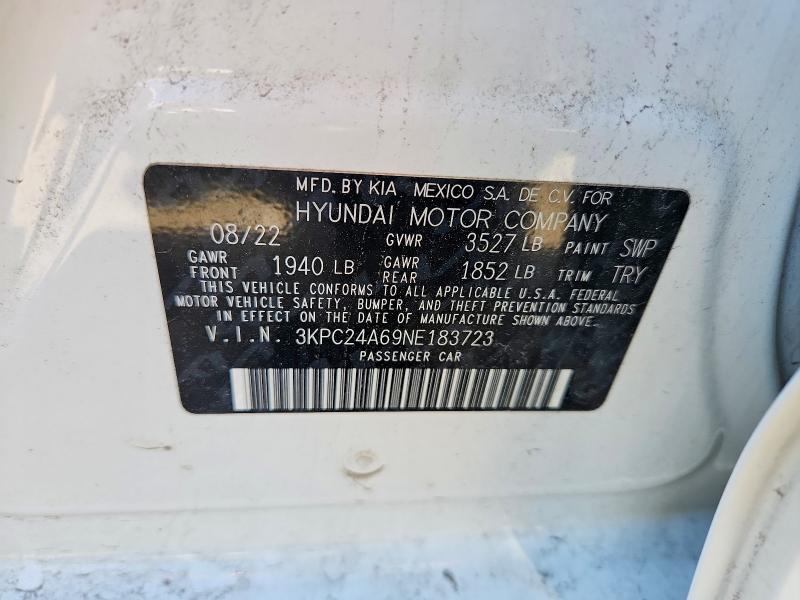 Продажа на аукционе авто 2022 Hyundai Accent, vin: 3KPC24A69NE183723, номер лота: 55672456