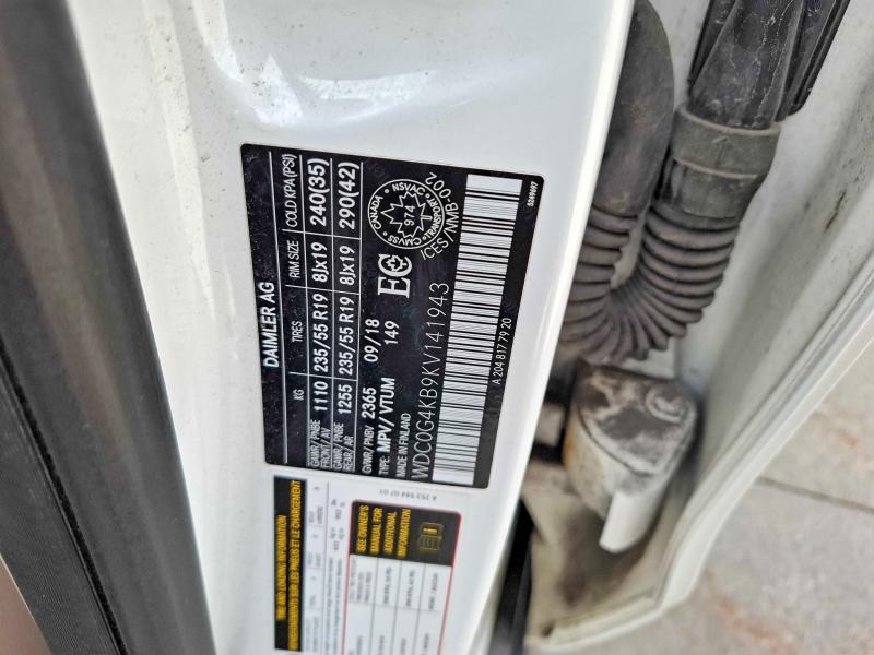 58204526 :رقم المزاد ، WDC0G4KB9KV141943 vin ، 2019 Mercedes-benz Glc مزاد بيع