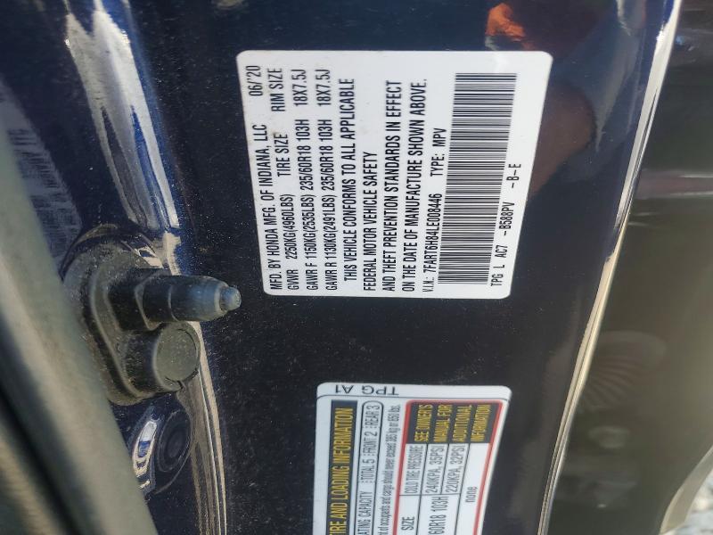 Продажа на аукционе авто 2020 Honda Cr-v, vin: 7FART6H84LE008446, номер лота: 58295706