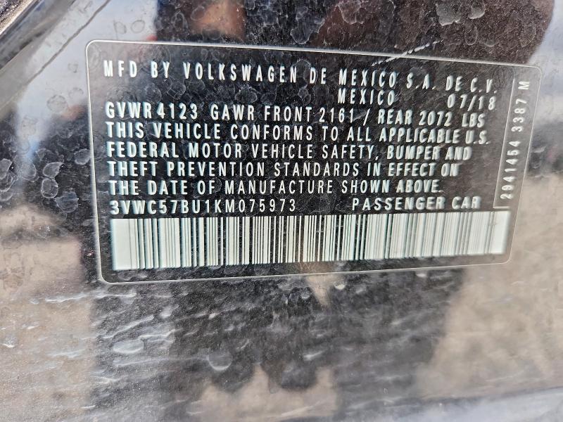 Aukcja sprzedaży 2019 Volkswagen Jetta, vin: 3VWC57BU1KM075973, numer aukcji: 59332306