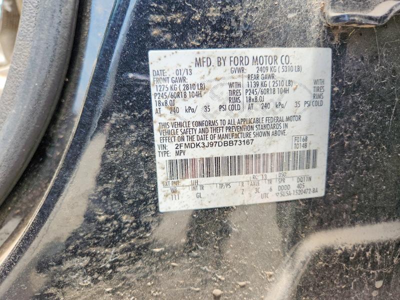 58710676 :رقم المزاد ، 2FMDK3J97DBB73167 vin ، 2013 Ford Edge مزاد بيع