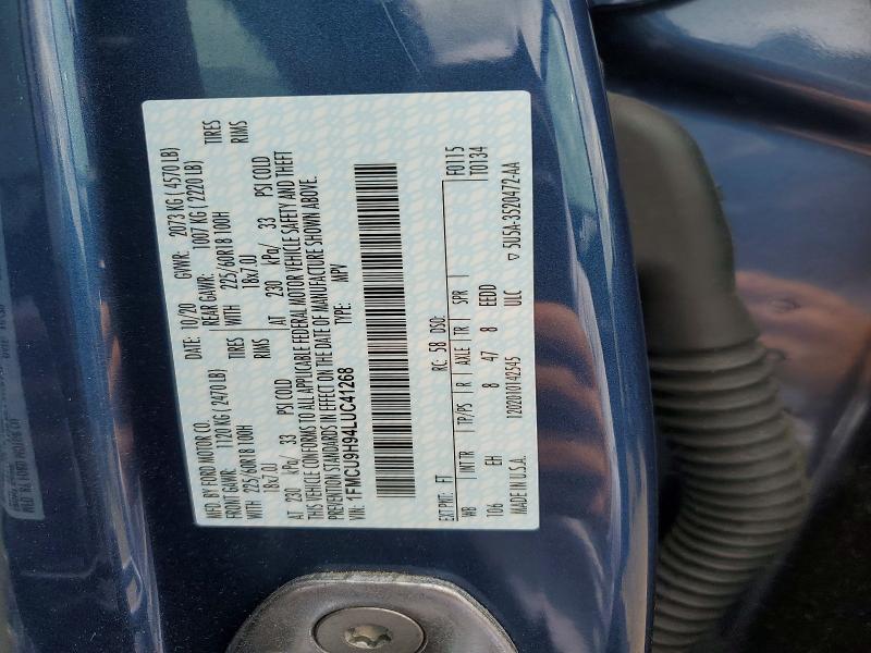 57756176 :رقم المزاد ، 1FMCU9H94LUC41268 vin ، 2020 Ford Escape مزاد بيع