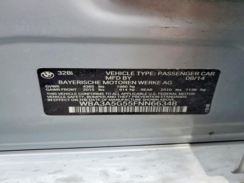 Aukcja sprzedaży 2015 Bmw 328, vin: WBA3A5G55FNN66348, numer aukcji: 59125616