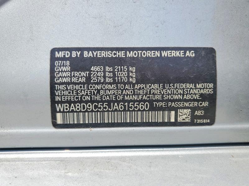 Продажа на аукционе авто 2018 Bmw 330, vin: WBA8D9C55JA615560, номер лота: 57784836