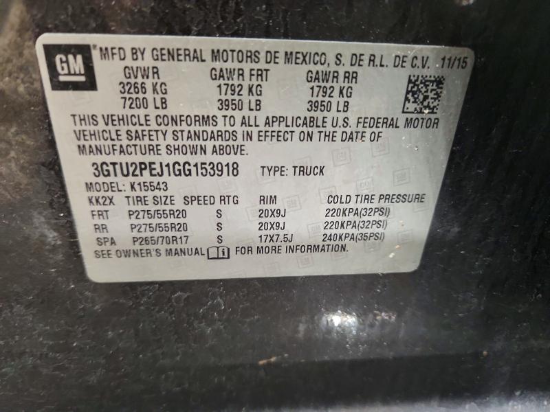 2016 Gmc Sierra მანქანა იყიდება აუქციონზე, vin: 3GTU2PEJ1GG153918, აუქციონის ნომერი: 55351086