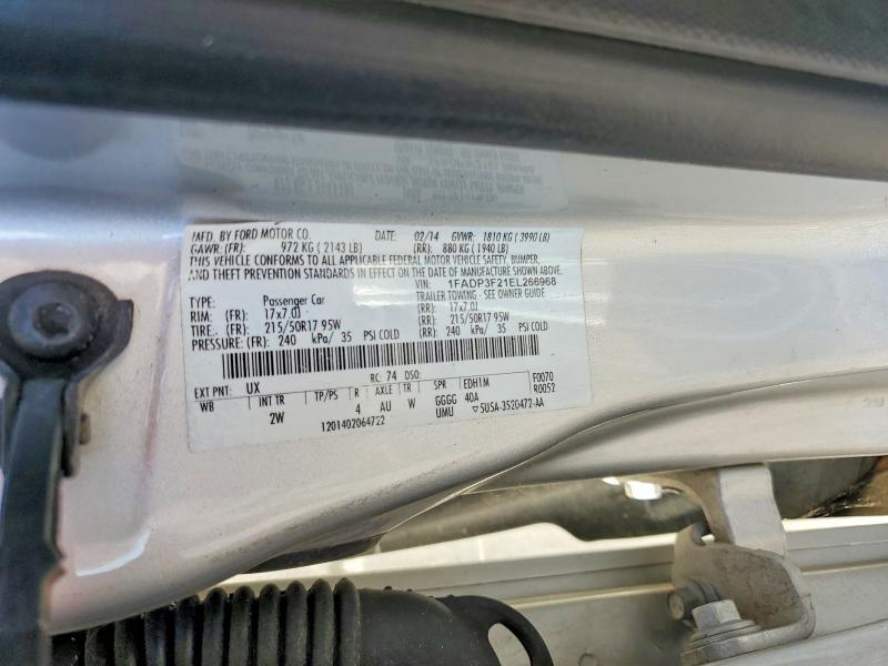Продажа на аукционе авто 2014 Ford Focus, vin: 1FADP3F21EL266968, номер лота: 57626996