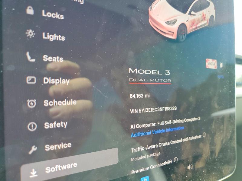 57063856 :رقم المزاد ، 5YJ3E1EC3NF198329 vin ، 2022 Tesla Model 3 مزاد بيع