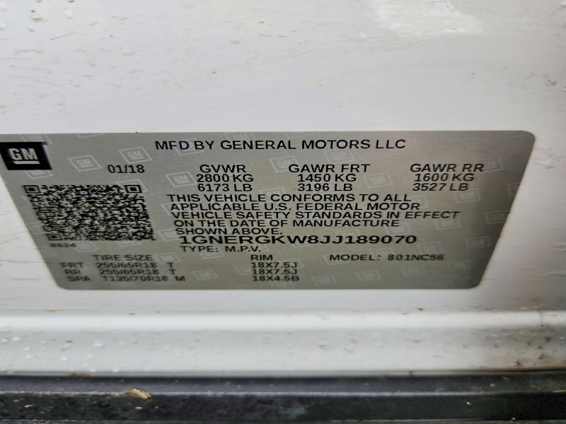 Продажа на аукционе авто 2018 Chevrolet Traverse, vin: 1GNERGKW8JJ189070, номер лота: 56935306