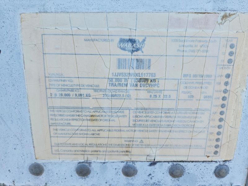 57505646 :رقم المزاد ، 1JJV532W9XL617763 vin ، 1999 Wabash Other مزاد بيع