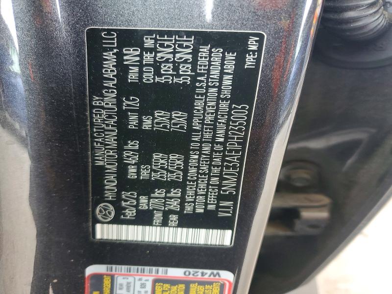 Aukcja sprzedaży 2023 Hyundai Tucson, vin: 5NMJE3AE1PH235003, numer aukcji: 58779656