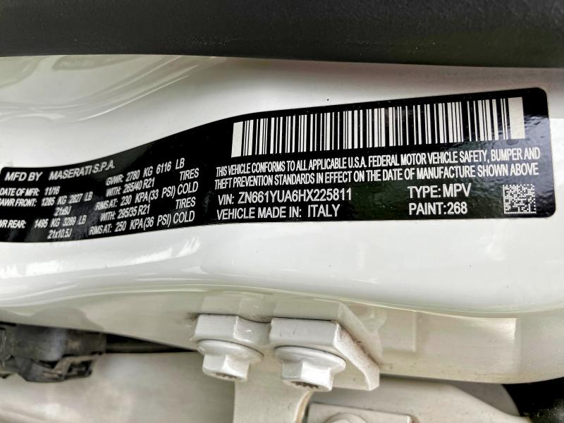 56048466 :رقم المزاد ، ZN661YUA6HX225811 vin ، 2017 Maserati Levante مزاد بيع