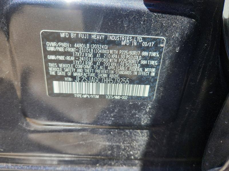 Aukcja sprzedaży 2017 Subaru Forester, vin: JF2SJAGC7HH579255, numer aukcji: 56814806
