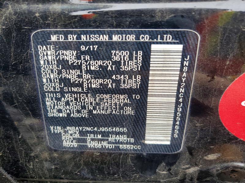 Продаж на аукціоні авто 2018 Nissan Armada, vin: JN8AY2NC4J9554655, номер лоту: 57964366