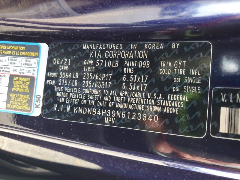 Продажа на аукционе авто 2022 Kia Carnival, vin: KNDNB4H39N6123340, номер лота: 55713686