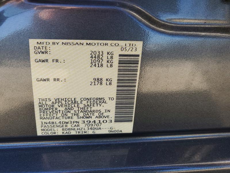 Aukcja sprzedaży 2023 Nissan Altima, vin: 1N4BL4DW3PN394103, numer aukcji: 57778836