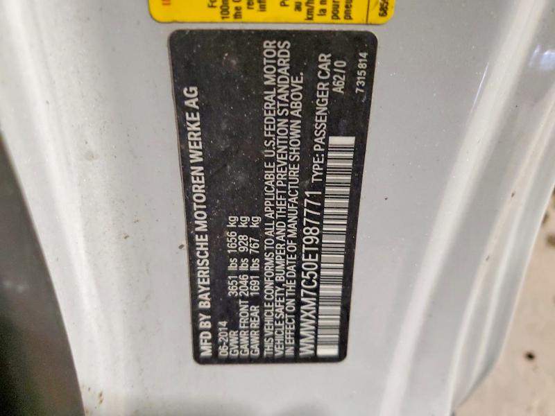 2014 Mini Cooper მანქანა იყიდება აუქციონზე, vin: WMWXM7C50ET987771, აუქციონის ნომერი: 56993626