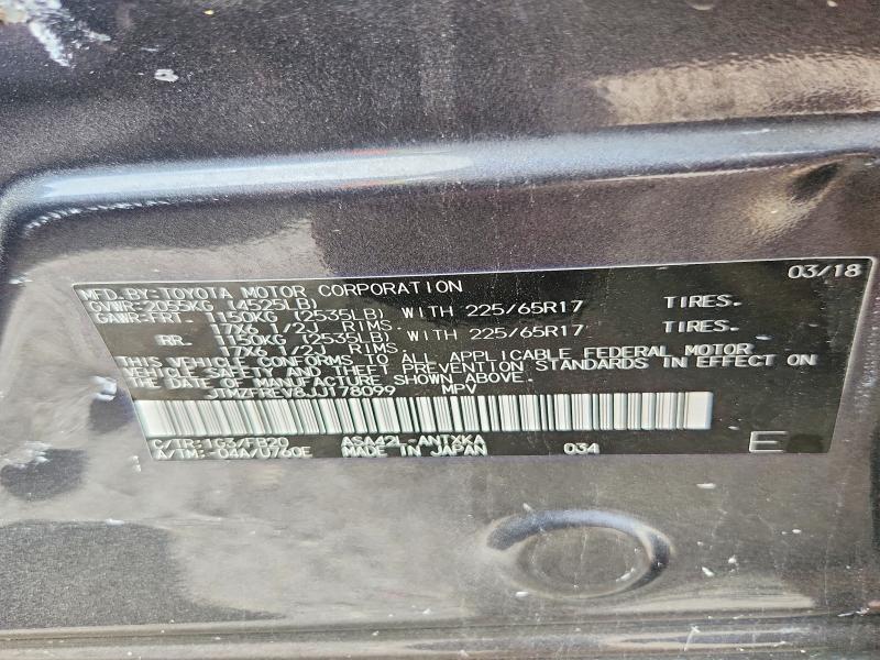 Aukcja sprzedaży 2018 Toyota Rav4, vin: JTMZFREV8JJ178099, numer aukcji: 58207536