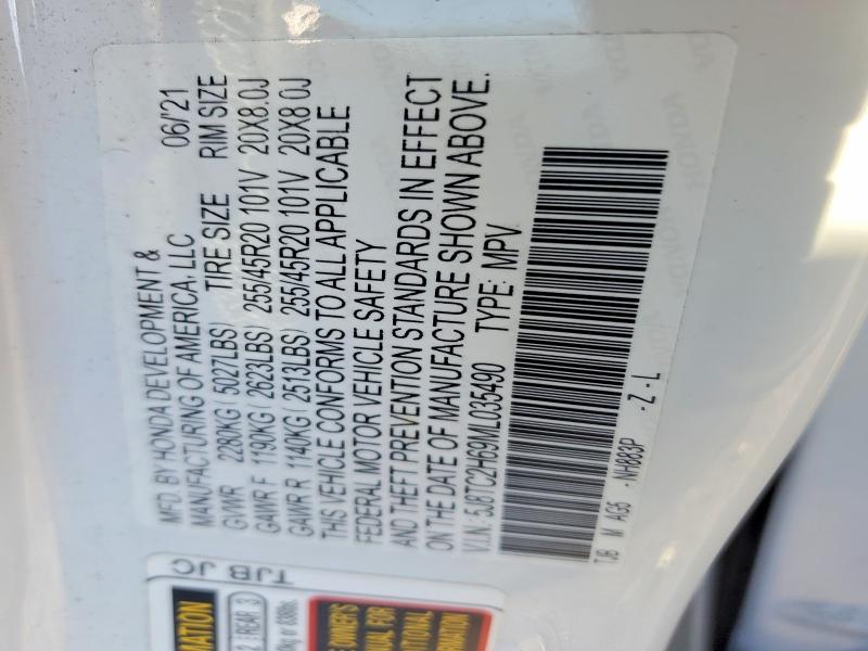 Продажа на аукционе авто 2021 Acura Rdx, vin: 5J8TC2H69ML035490, номер лота: 57644806